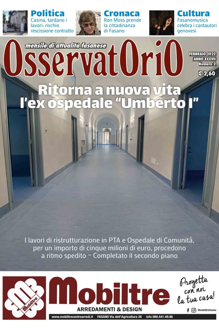 È in edicola il numero di Febbraio di Osservatorio - Osservatorio Fasano