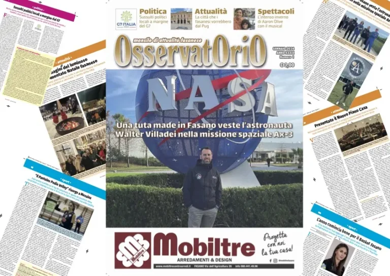 Da oggi in edicola il numero di gennaio di Osservatorio - Osservatorio Fasano