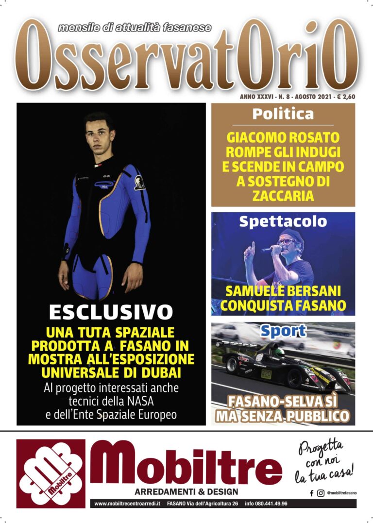 Da stamane in edicola il numero di Agosto di Osservatorio - Osservatorio Fasano