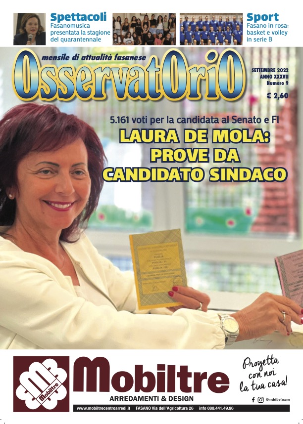 È in edicola il numero di Settembre di Osservatorio È in edicola il numero di Settembre di Osservatorio - Osservatorio Fasano