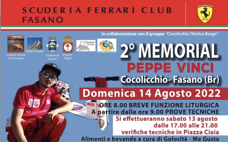 A Cocolicchio il 2° Memorial “PEPPE VINCI”- Gara di Biciclette a Cuscinetti e Gommati - Osservatorio Fasano