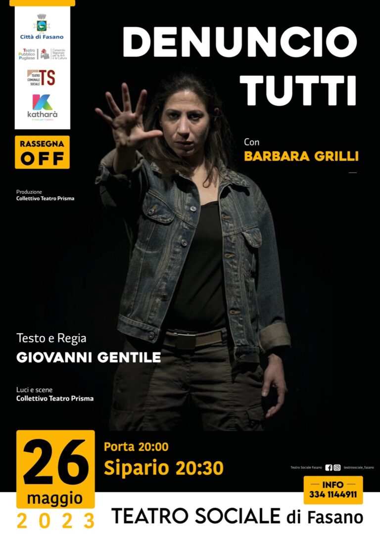 «Denuncio tutti», la storia di Lea Garofalo chiude la rassegna di Teatro OFF - Osservatorio Fasano