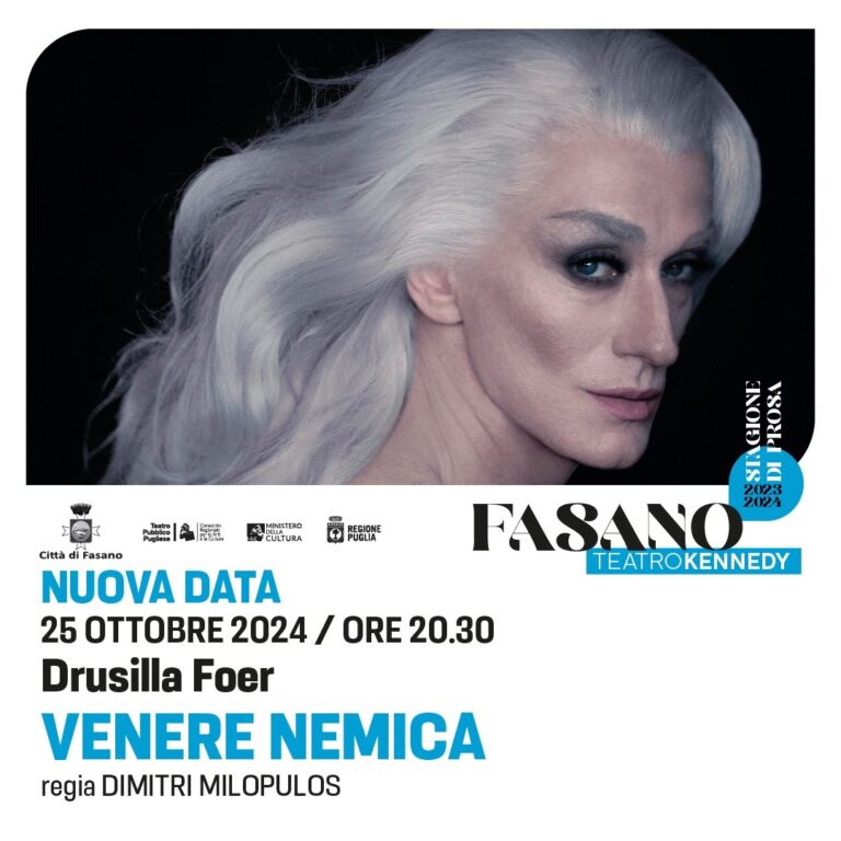 Rinviato al 25 ottobre l’appuntamento con Drusilla Foer - Osservatorio Fasano