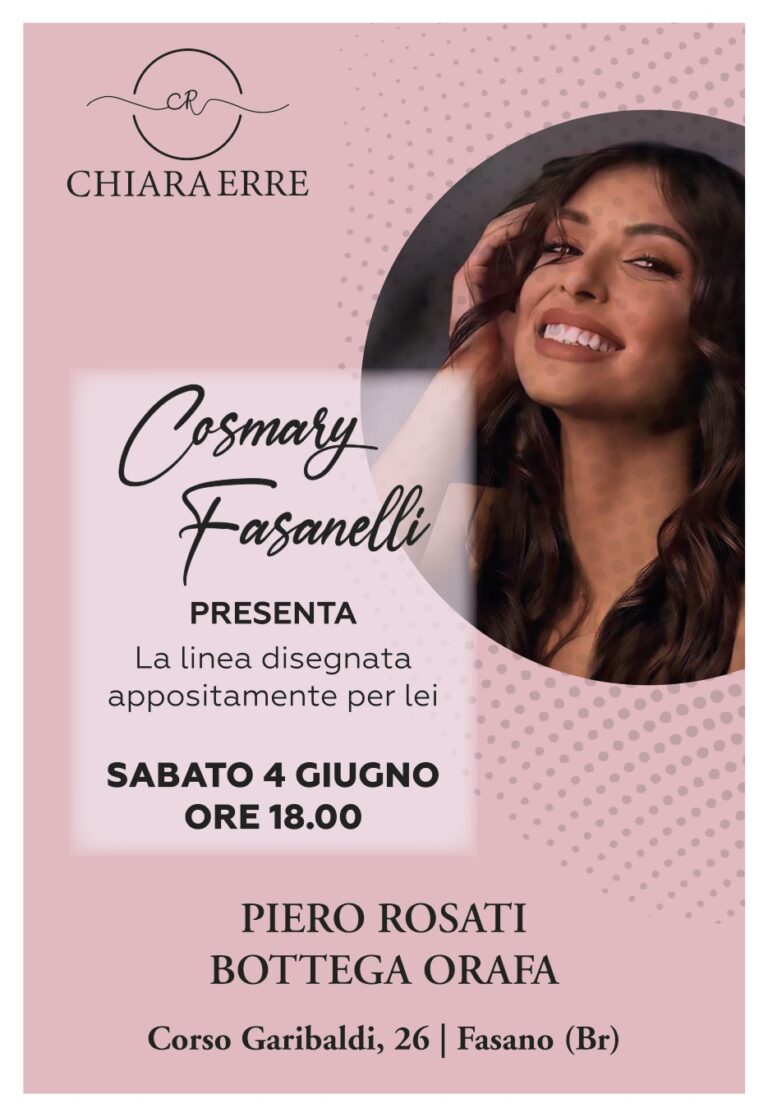 Chiaraerre e Cosmary Fasanelli presentano la nuova linea di gioielli - Osservatorio Fasano
