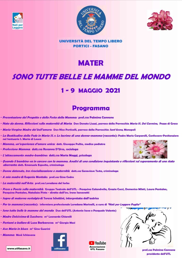 All'UTL parte dal 1° maggio il Progetto 'Mater' - Osservatorio Fasano