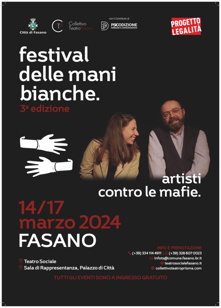 ‘Festival delle mani bianche.’, al via la 3ª edizione ‘Festival delle mani bianche.’, al via la 3ª edizione - Osservatorio Fasano