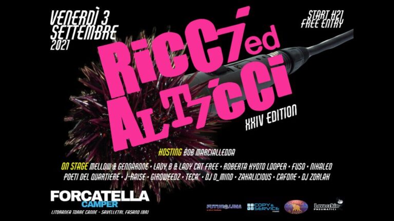 Il 3 settembre torna l'Hip Hop di 'Ricci ed Alticci' - Osservatorio Fasano