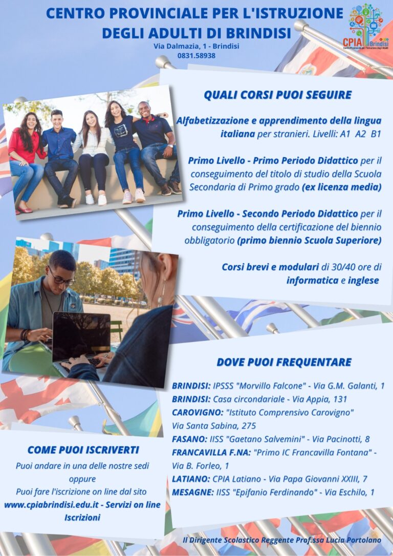 Aperte le iscrizioni alla sede di Fasano del C.P.I.A. Brindisi - Osservatorio Fasano