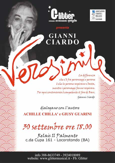 Gianni Ciardo presenta il suo libro ‘Verosimile’ Gianni Ciardo presenta il suo libro 'Verosimile' - Osservatorio Fasano