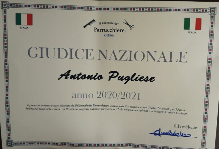 Il fasanese Antonio Pugliese farà parte della Giuria de ‘Il Giornale dei Parrucchieri’ Il fasanese Antonio Pugliese farà parte della Giuria de 'Il Giornale dei Parrucchieri' - Osservatorio Fasano