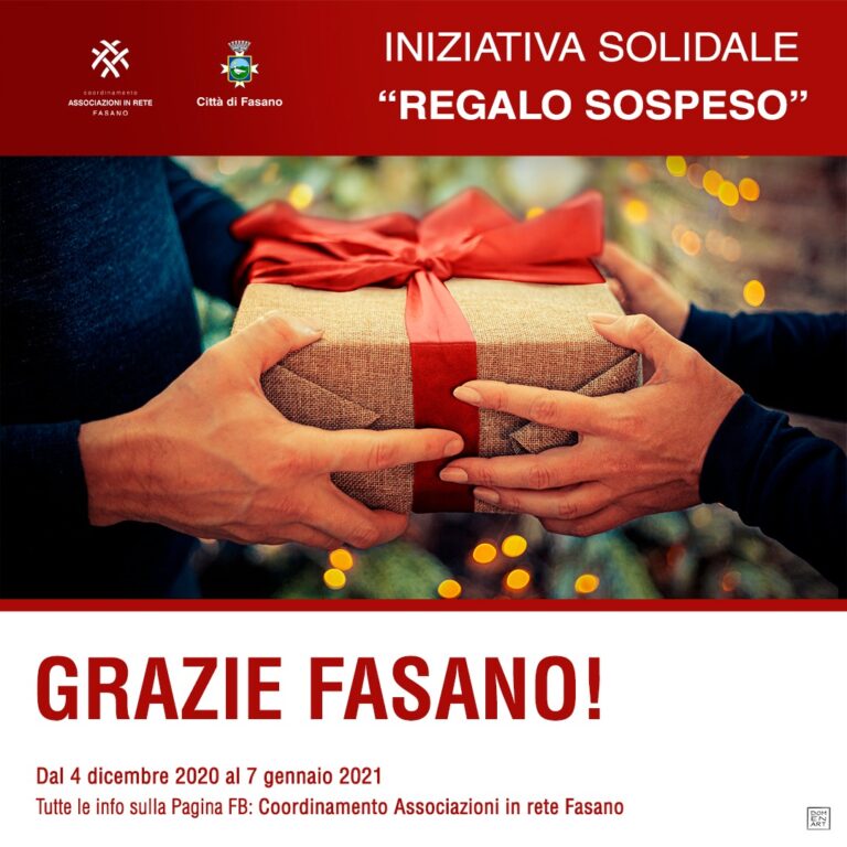 Successo dell’iniziativa Regalo Sospeso Successo dell'iniziativa Regalo Sospeso - Osservatorio Fasano