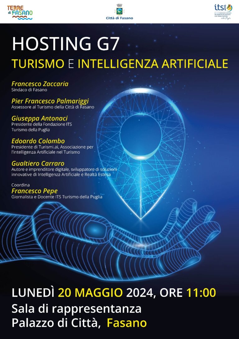 Hosting G7, Intelligenza Artificiale per il turismo - Osservatorio Fasano