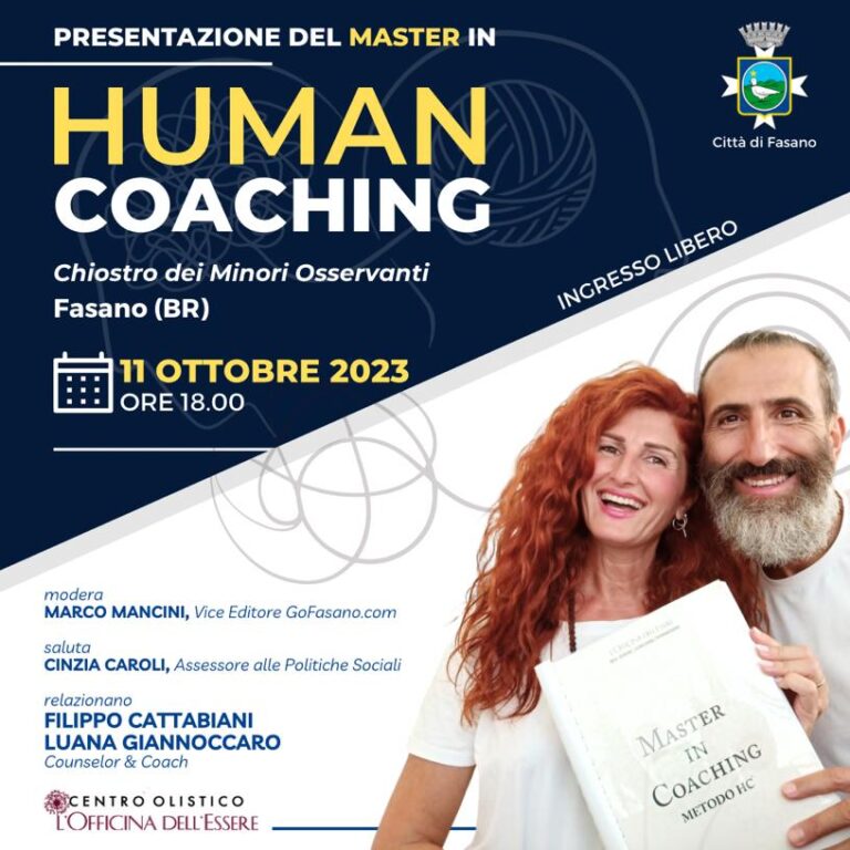 Al Chiostro dei Minori Osservanti la presentazione del master in Human Coaching promosso dall’Officina dell’Essere Al Chiostro dei Minori Osservanti la presentazione del master in Human Coaching promosso dall’Officina dell’Essere - Osservatorio Fasano