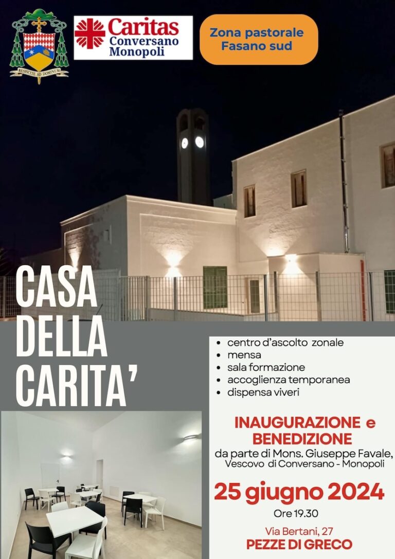 Inaugurazione della Casa della Carità a Pezze di Greco Inaugurazione della Casa della Carità a Pezze di Greco - Osservatorio Fasano