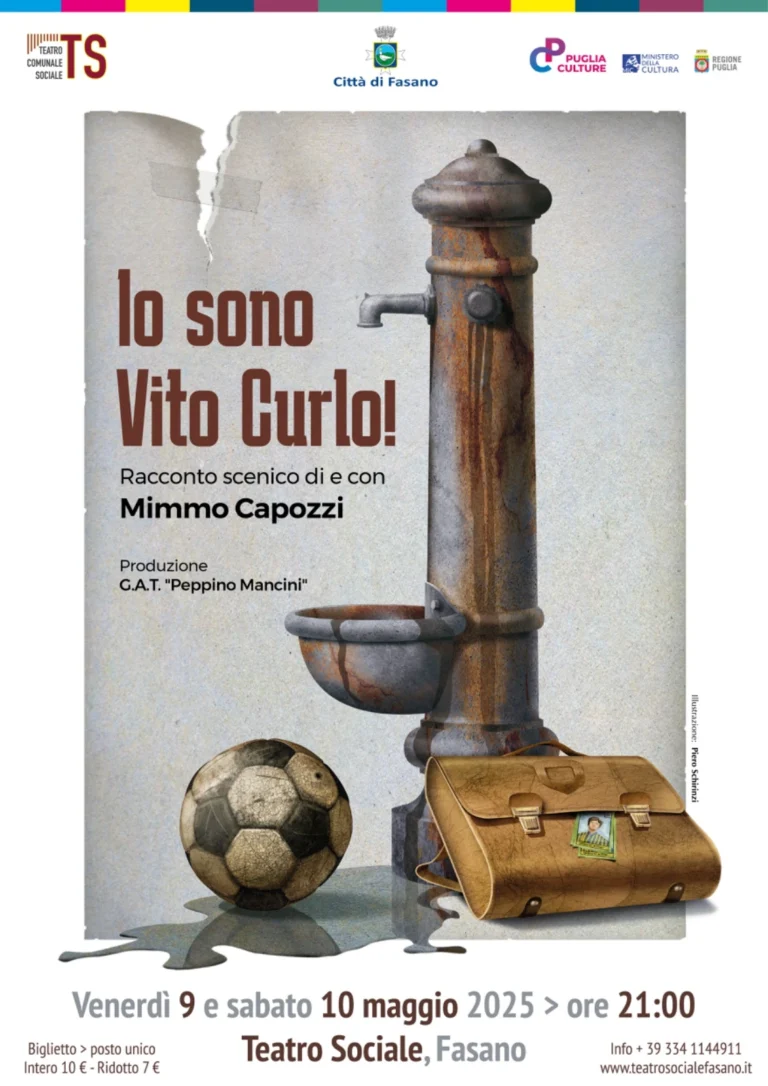 “Io sono Vito Curlo!”, Mimmo Capozzi fa rivivere con un monologo l’indimenticato calciatore fasanese “Io sono Vito Curlo!”, Mimmo Capozzi fa rivivere con un monologo l’indimenticato calciatore fasanese - Osservatorio Fasano
