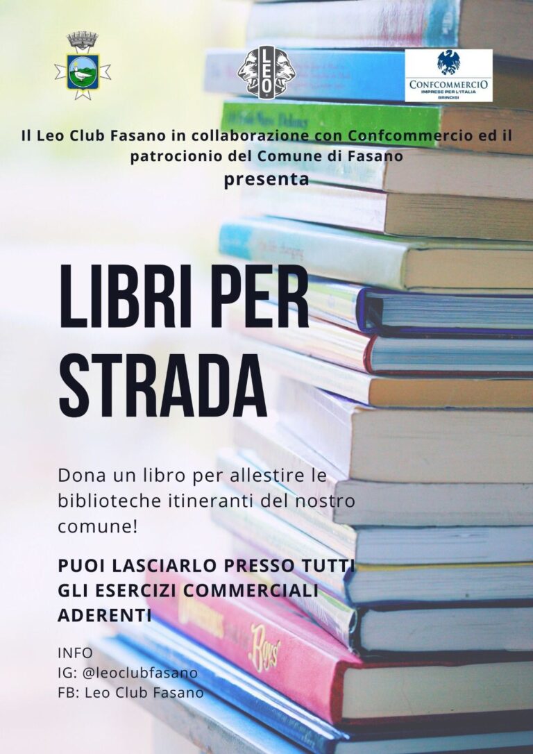 'Libri per Strada', ecco le biblioteche itineranti del Leo Club - Osservatorio Fasano