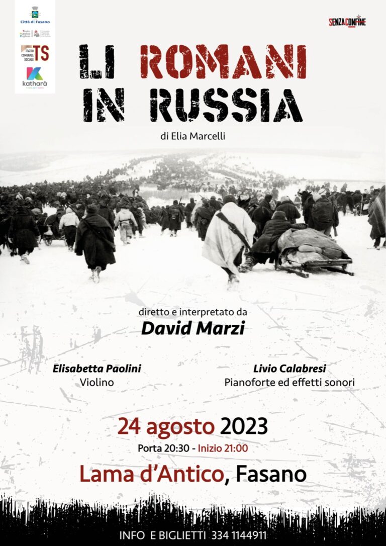 Rassegna OFF, David Marzi porta in scena l’orrore della guerra con «Li romani in Russia» Rassegna OFF, David Marzi porta in scena l’orrore della guerra con «Li romani in Russia» - Osservatorio Fasano