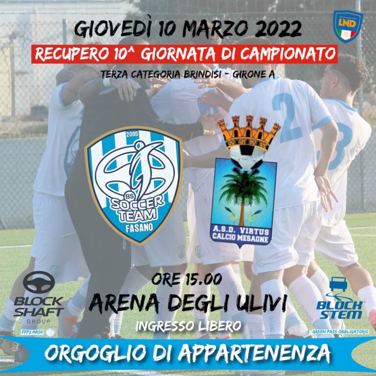 La Bs Fasano di nuovo in campo per il recupero contro la Virtus Mesagne La Bs Fasano di nuovo in campo per il recupero contro la Virtus Mesagne - Osservatorio Fasano