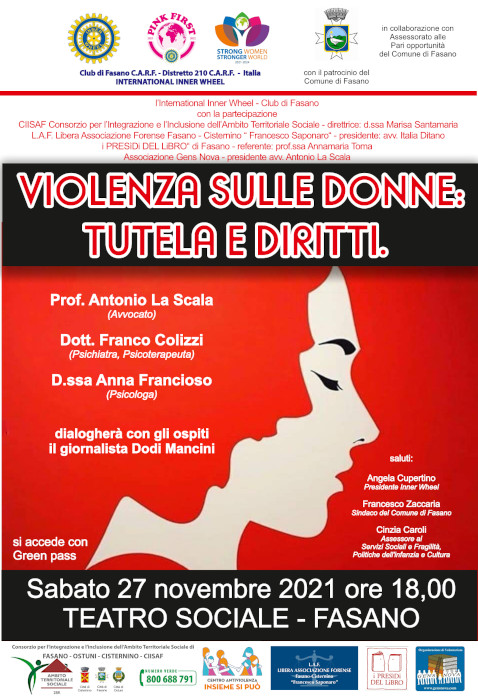 Convegno ‘Violenza sulle donne: tutela e diritti’ Convegno 'Violenza sulle donne: tutela e diritti' - Osservatorio Fasano