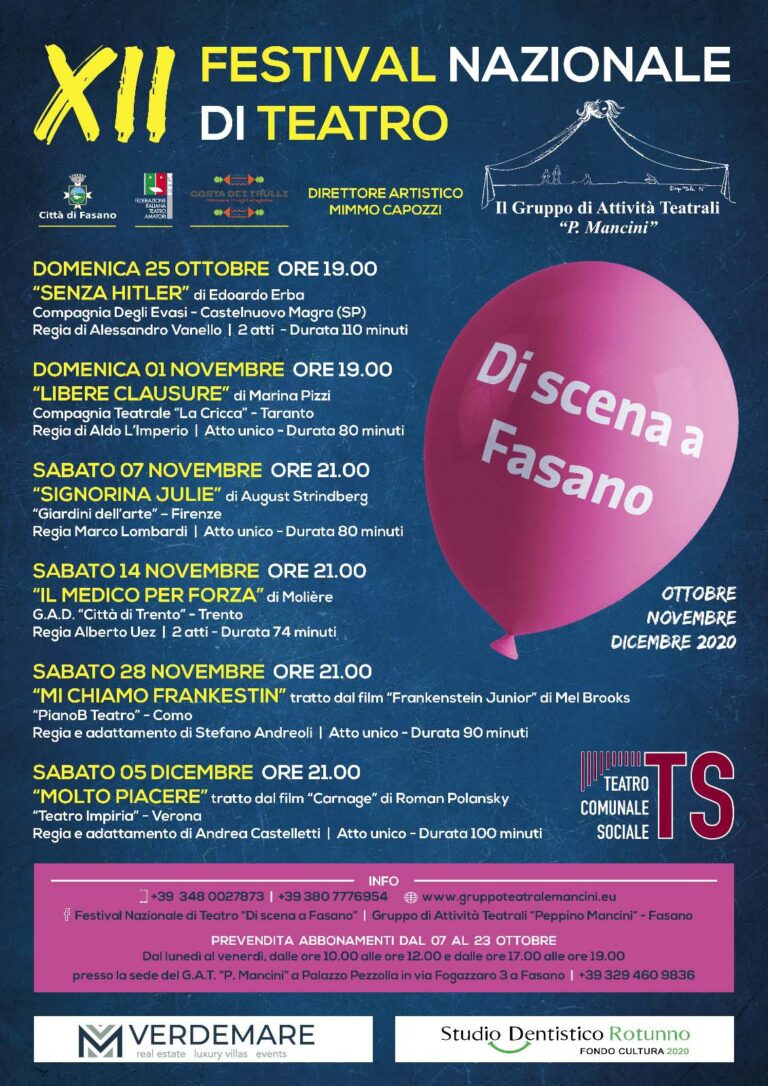 XII Festival Nazionale 'Di scena a Fasano': via alla campagna abbonamenti! - Osservatorio Fasano