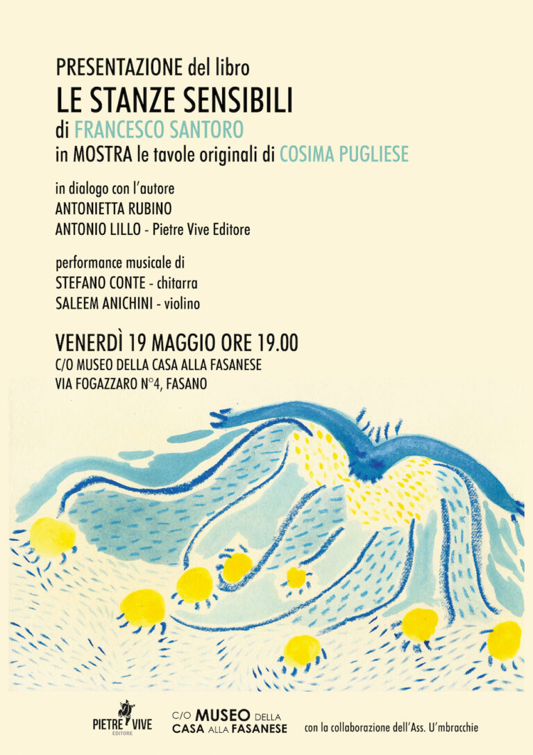 Presentazione del libro “LE STANZE SENSIBILI” di Francesco Santoro Presentazione del libro “LE STANZE SENSIBILI” di Francesco Santoro - Osservatorio Fasano