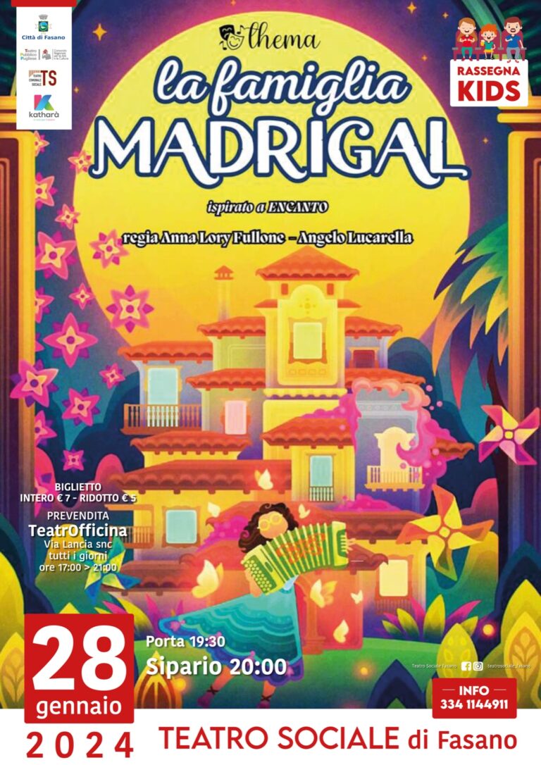 “La famiglia Madrigal”, al Teatro Sociale un musical ispirato al film Disney “Encanto” “La famiglia Madrigal”, al Teatro Sociale un musical ispirato al film Disney “Encanto” - Osservatorio Fasano