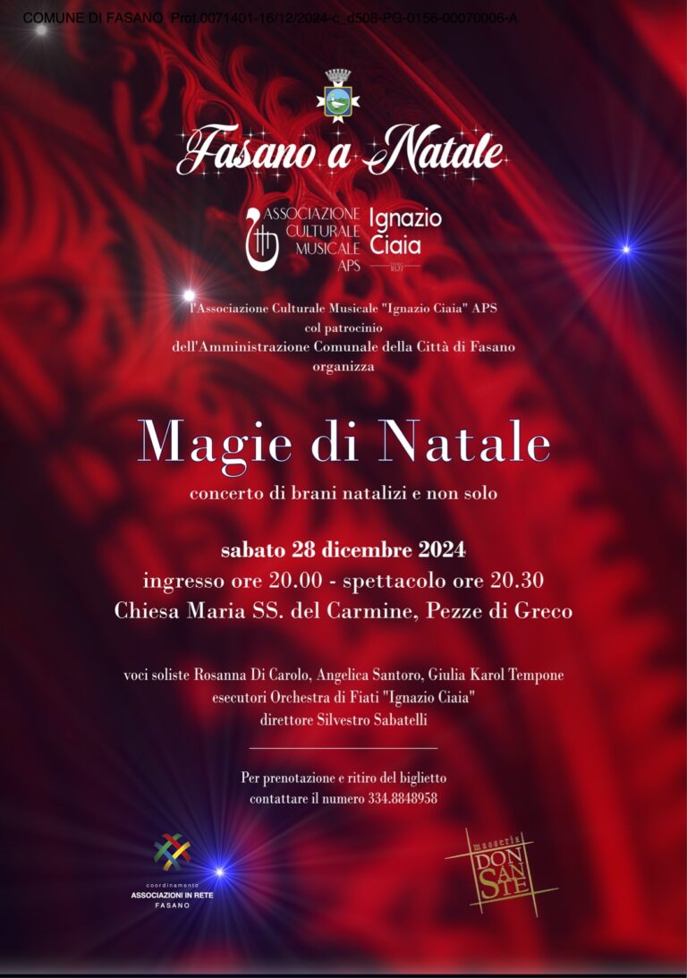 Cambio data per il concerto “Magie di Natale” - Osservatorio Fasano
