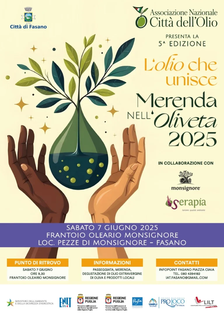 “L’olio Che Unisce”: Fasano celebra la “Merenda nell’oliveta” 2025 al frantoio Monsignore “L’olio Che Unisce”: Fasano celebra la "Merenda nell’oliveta" 2025 al frantoio Monsignore - Osservatorio Fasano