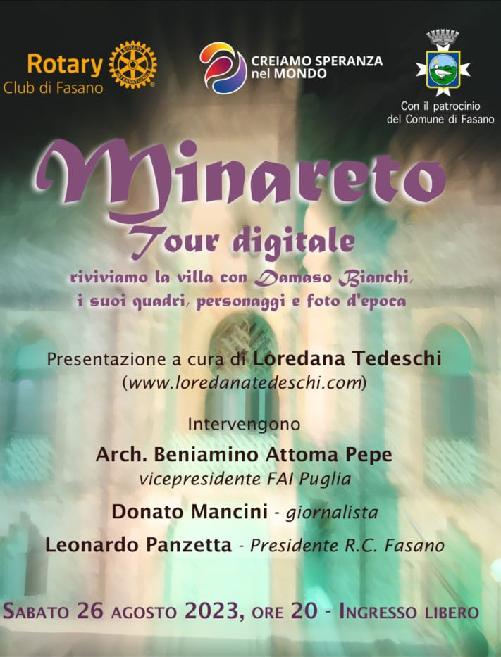 Il Rotary Club Fasano presenta l’evento ‘Minareto Tour digitale’ Il Rotary Club Fasano presenta l'evento 'Minareto Tour digitale' - Osservatorio Fasano