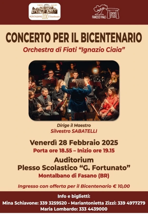 Montalbano 2031: Un Passaggio di Testimone e un Concerto per il Futuro Montalbano 2031: Un Passaggio di Testimone e un Concerto per il Futuro - Osservatorio Fasano