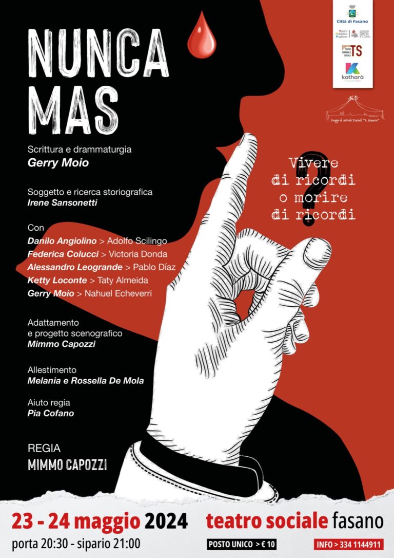 “Nunca mas”, al Teatro Sociale uno psicodramma ambientato nell’Argentina dei desaparecidos - Osservatorio Fasano