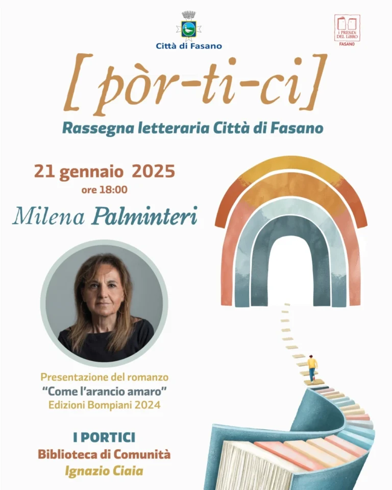 Milena Palminteri alla Biblioteca di Comunità per la rassegna “Pòr-ti-ci” Milena Palminteri alla Biblioteca di Comunità per la rassegna “Pòr-ti-ci” - Osservatorio Fasano