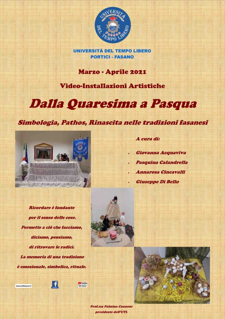 In Mostra online le tradizioni pasquali all'Università del Tempo libero - Osservatorio Fasano