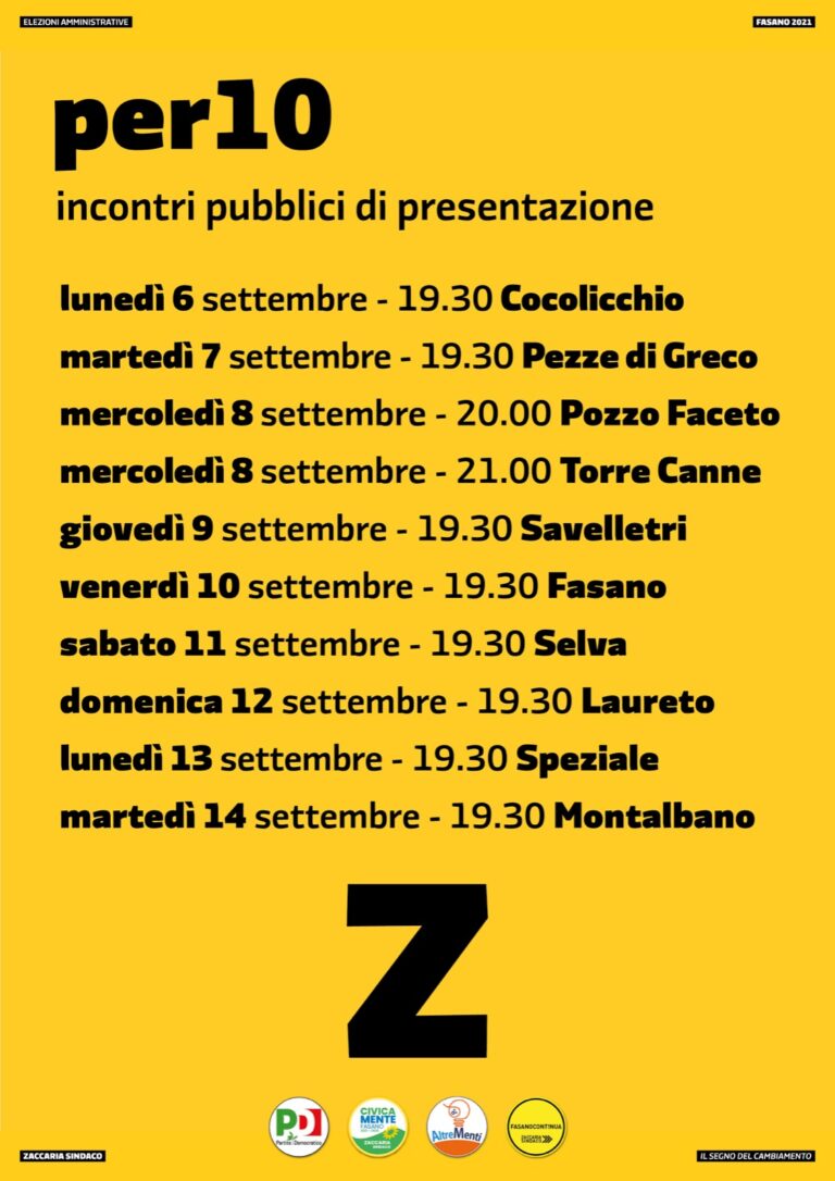 'Per10', Francesco Zaccaria presenta la sua candidatura a tutto il territorio di Fasano - Osservatorio Fasano