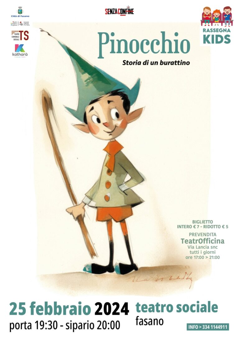 «Pinocchio, storia di un burattino», SenzaConfine porta in scena un grande classico in chiave rivisitata - Osservatorio Fasano