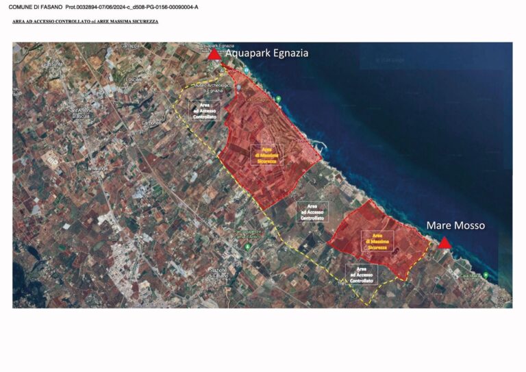 Piano sicurezza G7 Fasano: disposizioni particolari per il territorio di Fasano - Osservatorio Fasano
