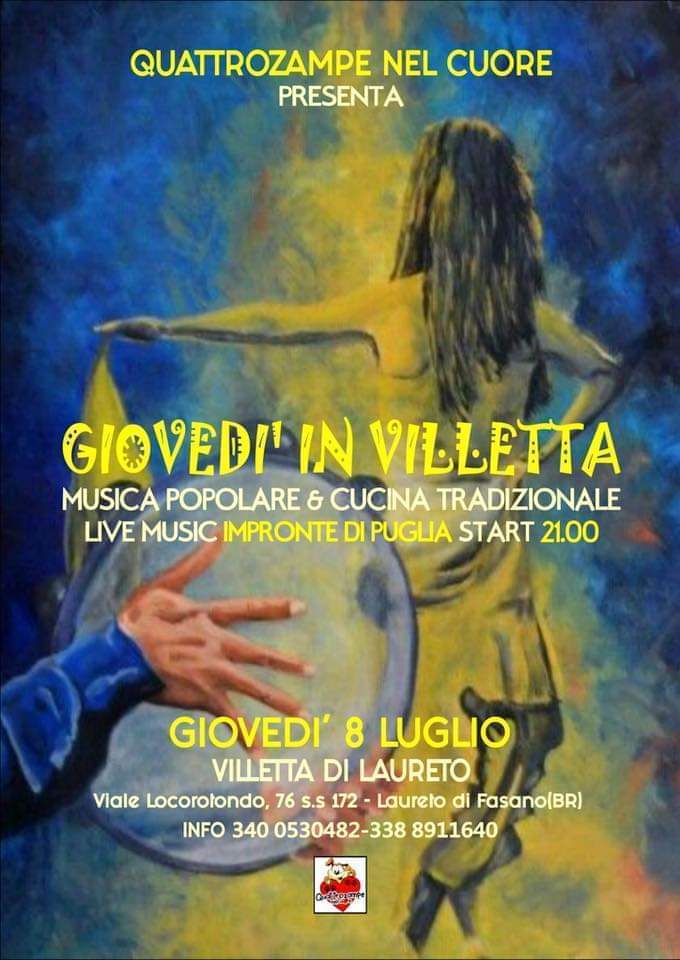 Quattrozampe nel Cuore presenta i ‘Giovedì in Villetta’ Quattrozampe nel Cuore presenta i 'Giovedì in Villetta' - Osservatorio Fasano
