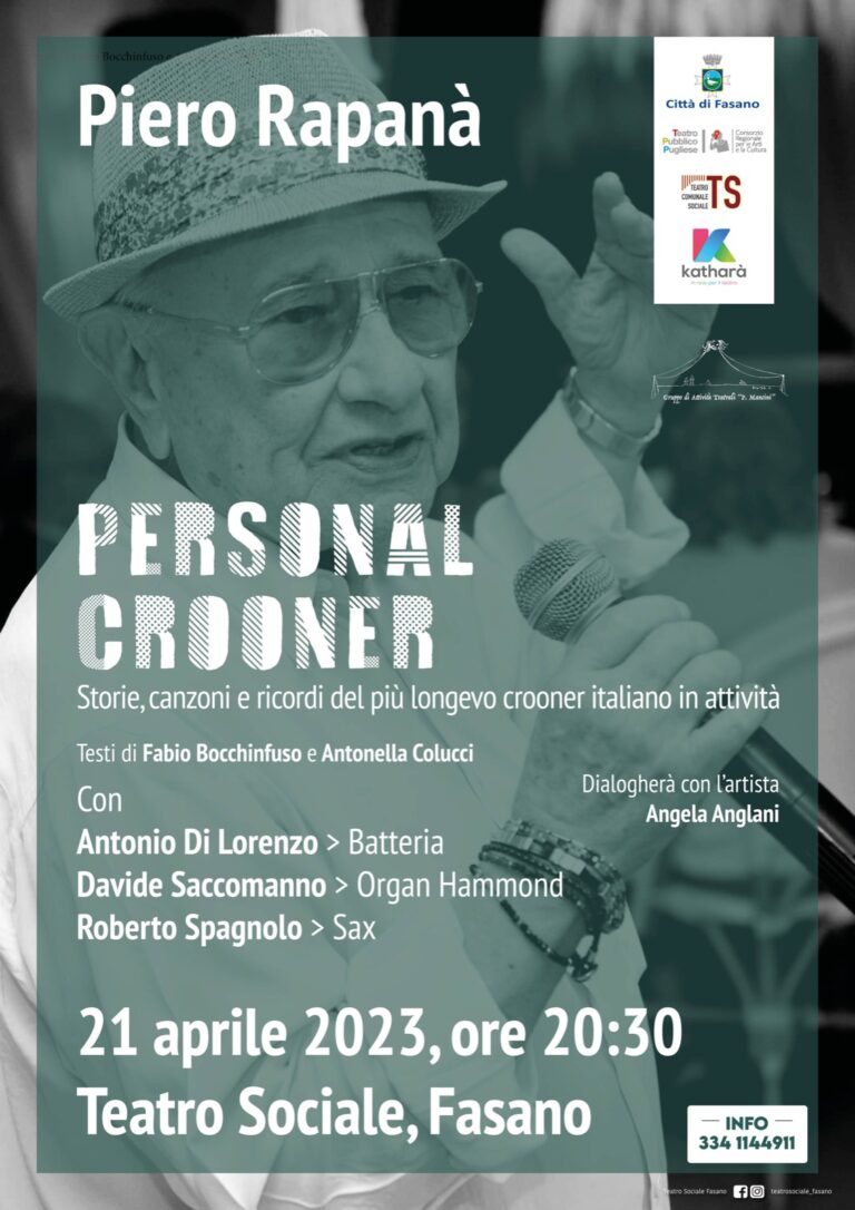Piero Rapanà al Teatro Sociale, il più longevo crooner italiano si racconta al pubblico fasanese - Osservatorio Fasano