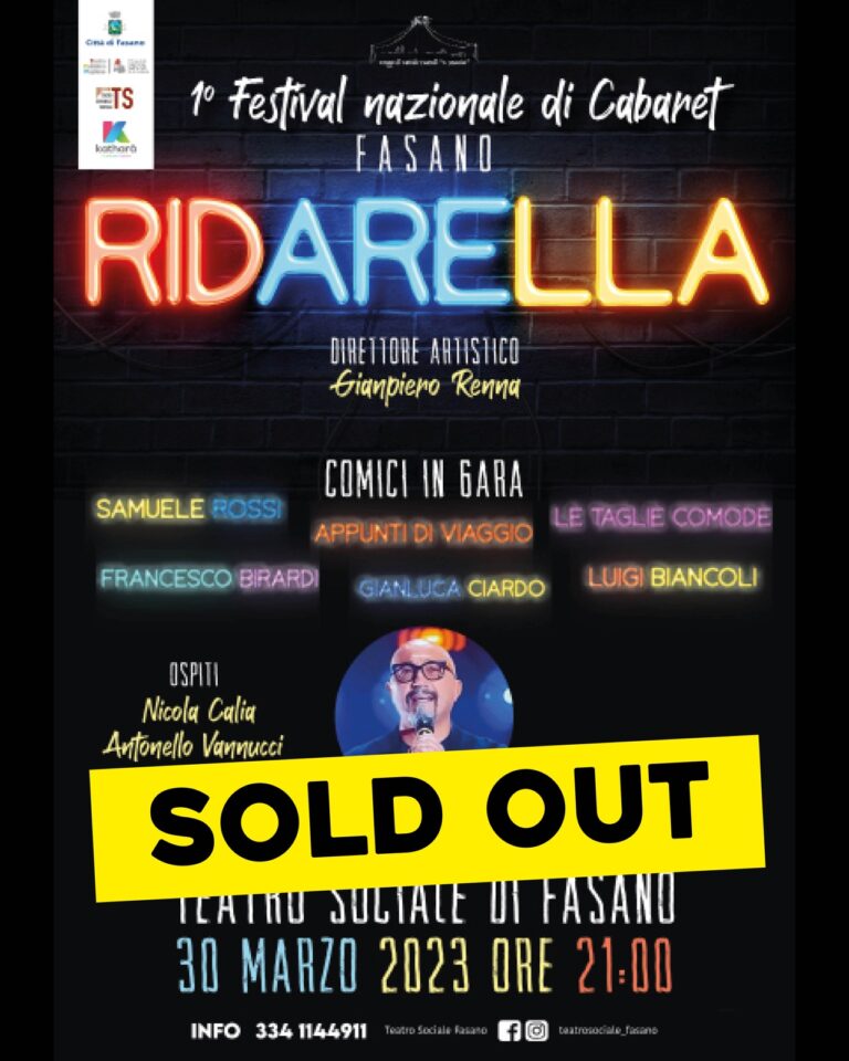 «Ridarella», l’evento è sold out! «Ridarella», l’evento è sold out! - Osservatorio Fasano