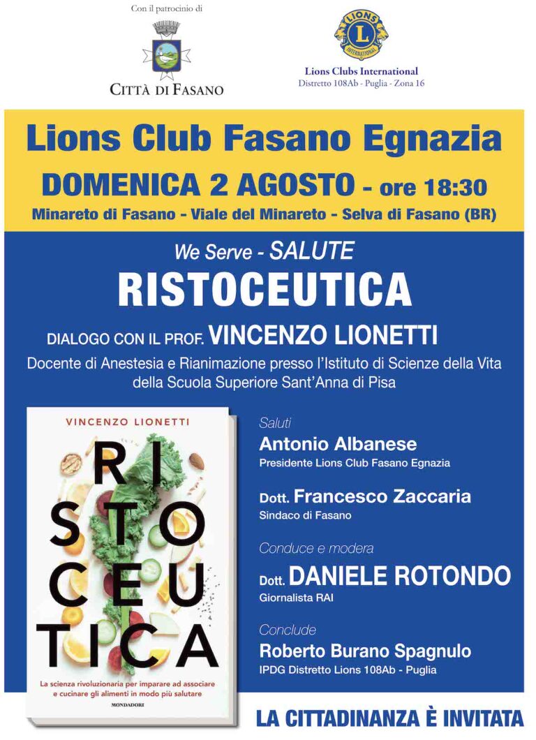 Incontro Lions Club International 'We Serve - Salute': Ristoceutica - Osservatorio Fasano