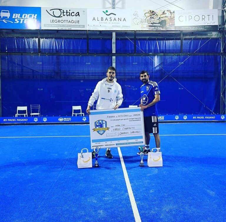 La coppia Saponaro-Chiatante trionfa al Master Final della Bs Padel Fasano - Osservatorio Fasano