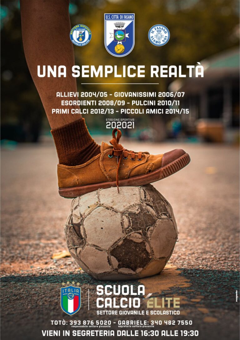 US Città di Fasano: aperte ufficialmente le iscrizioni alla scuola calcio biancoazzurra US Città di Fasano: aperte ufficialmente le iscrizioni alla scuola calcio biancoazzurra - Osservatorio Fasano