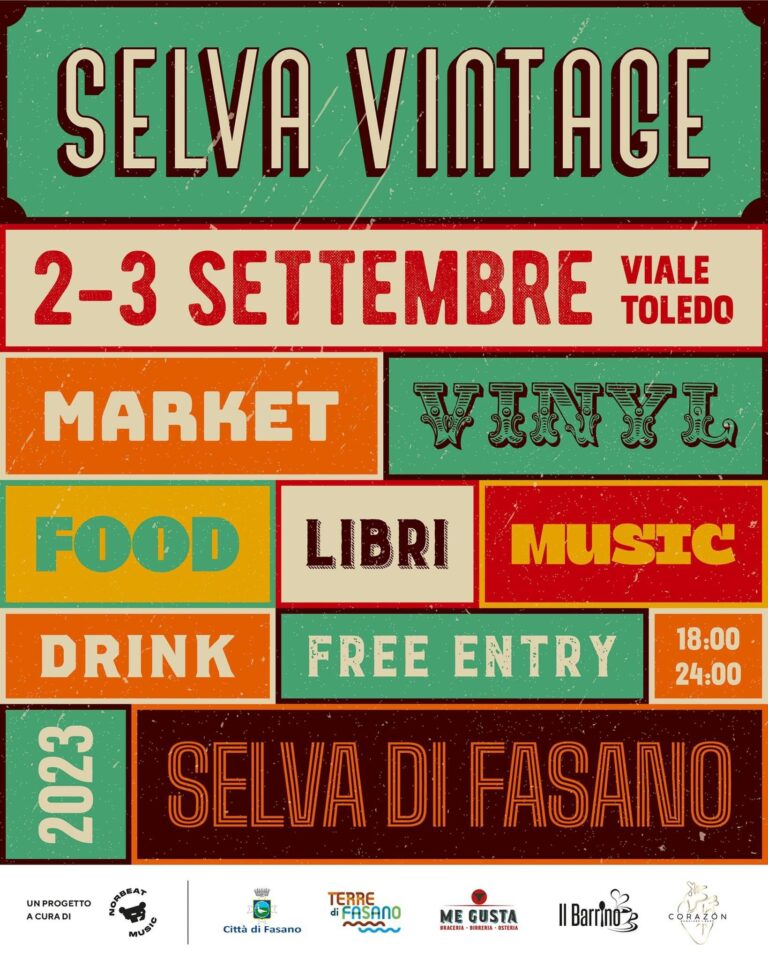 Selva Vintage, il 2 e 3 settembre vinili, artigianato e musica in Viale Toledo Selva Vintage, il 2 e 3 settembre vinili, artigianato e musica in Viale Toledo - Osservatorio Fasano