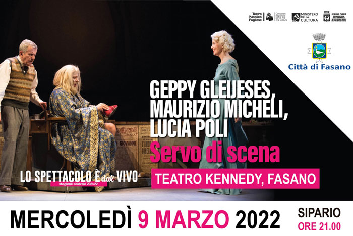Rassegna di Prosa: questa sera a Fasano ‘Servo di scena’ Rassegna di Prosa: questa sera a Fasano 'Servo di scena' - Osservatorio Fasano
