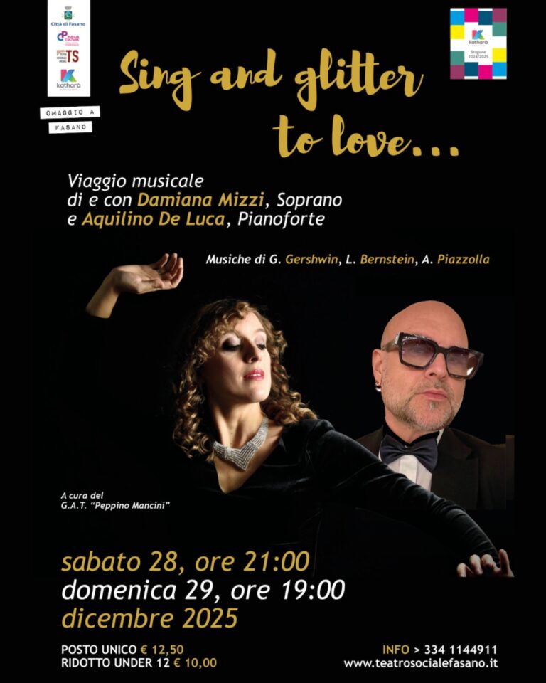 “Sind and glitter to love”, Damiana Mizzi e Aquilino De Luca inaugurano il cartellone di Katharà “Sind and glitter to love”, Damiana Mizzi e Aquilino De Luca inaugurano il cartellone di Katharà - Osservatorio Fasano