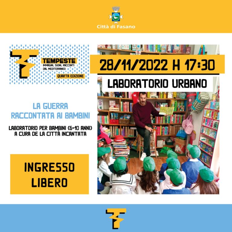 «Tempeste», continua il calendario di eventi con due appuntamenti il 28 e 30 novembre «Tempeste», continua il calendario di eventi con due appuntamenti il 28 e 30 novembre - Osservatorio Fasano