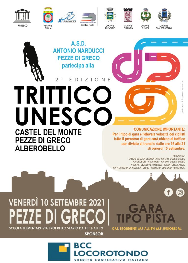 La 'Narducci' organizza la 1ª Coppa Città di Fasano valevole quale Prova del 'TRITTICO UNESCO' - Osservatorio Fasano