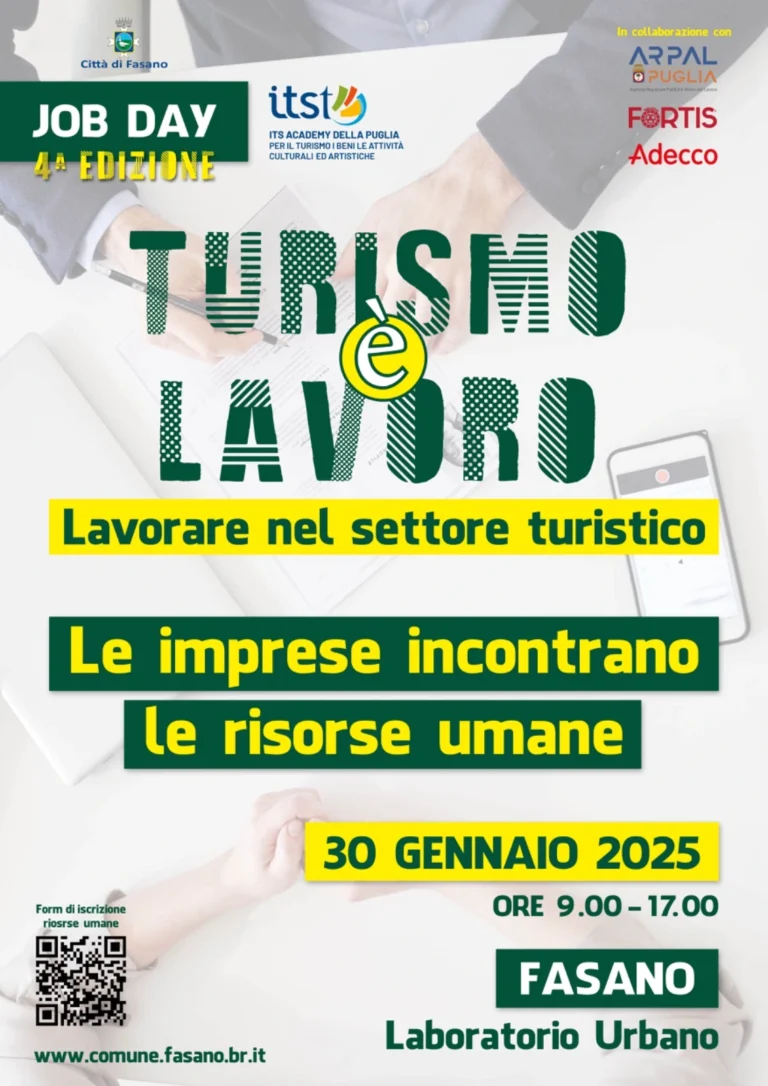 Al via la quarta edizione del ‘Job Day’: aperte le pre-registrazioni per gli utenti Al via la quarta edizione del ‘Job Day’: aperte le pre-registrazioni per gli utenti - Osservatorio Fasano