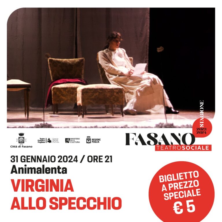 «Virginia allo specchio», in scena il 31 gennaio alle 21 - Osservatorio Fasano