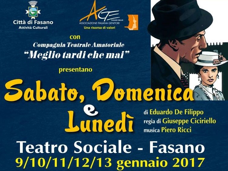 La compagnia ‘Meglio tardi che mai’ torna in scena a Fasano con Eduardo La compagnia 'Meglio tardi che mai' torna in scena a Fasano con Eduardo - Osservatorio Fasano